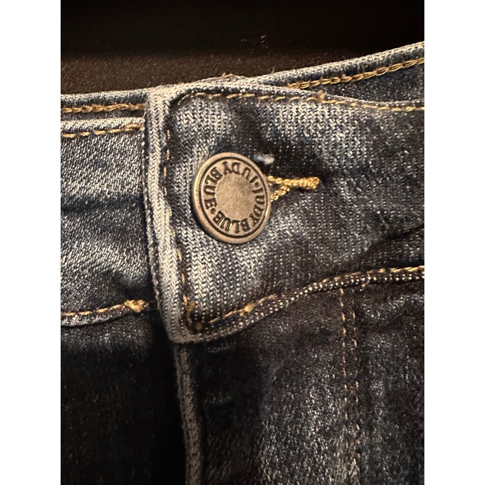 Judy Blue Skinny Jeans Womens 14W Blue Excellent Raw Hem Distressed 82255 - Picture 4 of 5